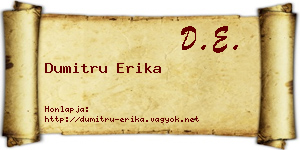 Dumitru Erika névjegykártya